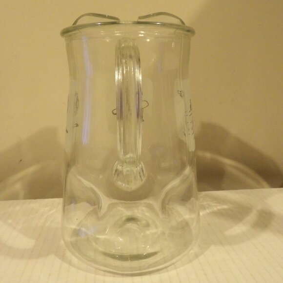 + VTG BC Caveman '70s Comics Clear Glass Pitcher & 5 Glass Set Dimpled Grog Hart - Picture 5 of 8